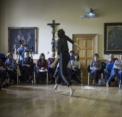 Liv O'Donoghue dancing material from The Casement Project (Photo Ste Murray)